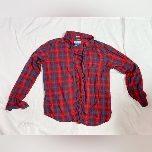 Columbia men’s button up plaid shirt red size large - Picture 1 of 4